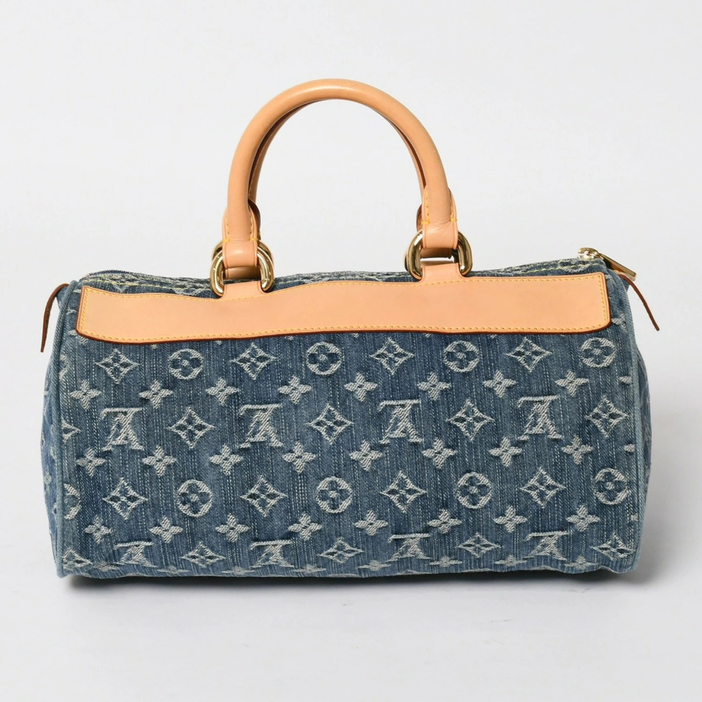 LOUIS VUITTON Neo Speedy Handbag Monogram Denim Indigo Blue